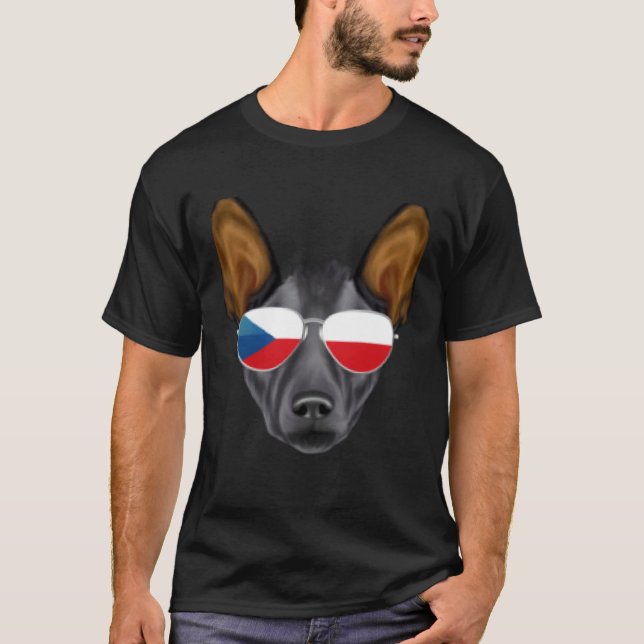 Czech Flag Xoloitzcuintli Dog Czech Republic Pocke T-Shirt (Vorderseite)