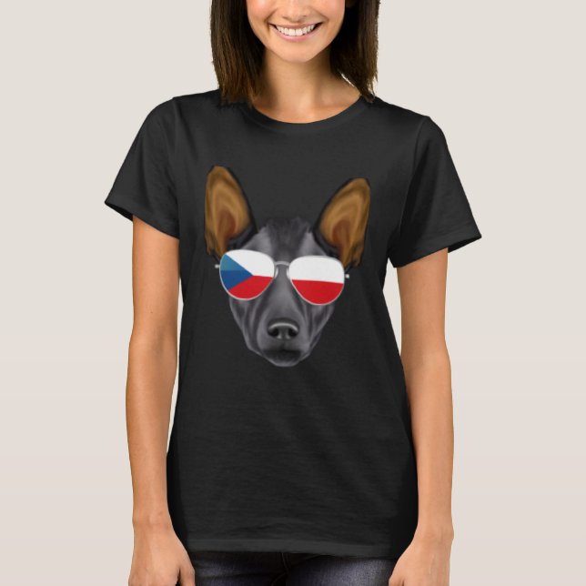Czech Flag Xoloitzcuintli Dog Czech Republic Pocke T-Shirt (Vorderseite)