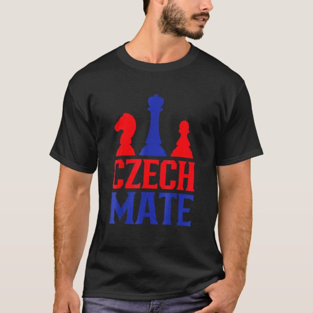 Czech Mate  Czech Republic Chess Player  Chess Clu T-Shirt (Vorderseite)