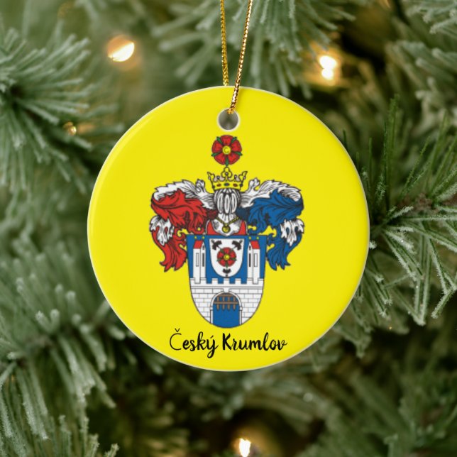Czech Republic: Český Krumlov Keramik Ornament (Baum)