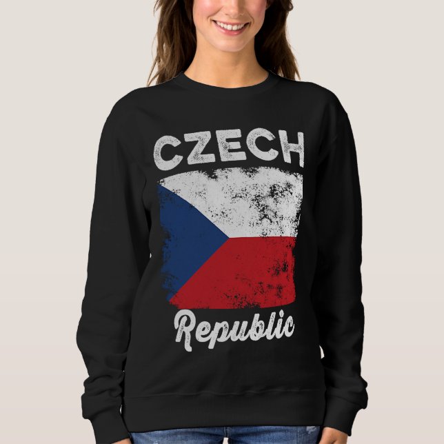 Czech Republic Flag Distressed  Men Women Kids  Cz Sweatshirt (Vorderseite)