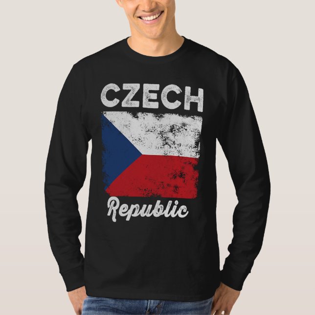 Czech Republic Flag Distressed  Men Women Kids  Cz T-Shirt (Vorderseite)