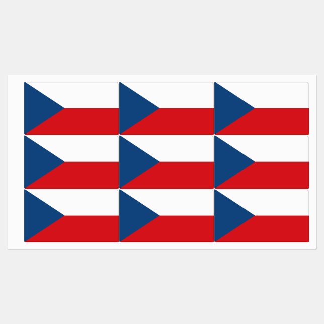 Czech Republic Flag Etiketten (Blatt)