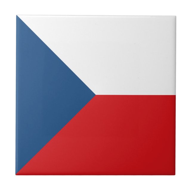 Czech Republic Flag Fliese (Vorderseite)