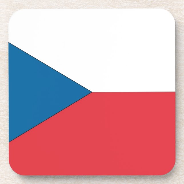 Czech Republic Flag Getränkeuntersetzer (Vorderseite)