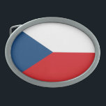 Czech Republic Flag Ovale Gürtelschnalle<br><div class="desc">Die Nationalflagge der Tschechischen Republik.</div>