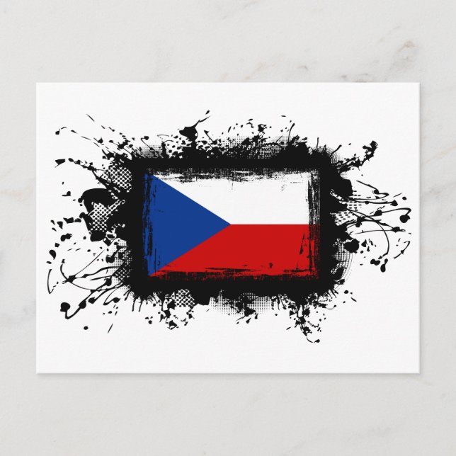 Czech Republic Flag Postkarte (Vorderseite)