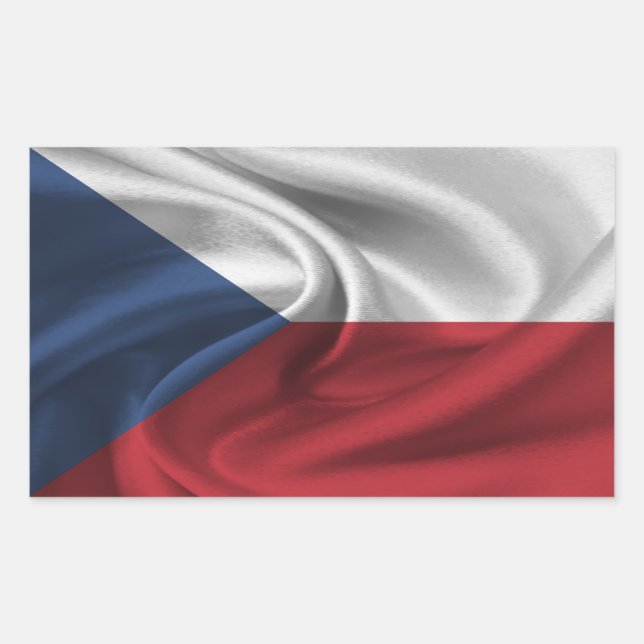 Czech Republic Flag Rechteckiger Aufkleber (Vorderseite)