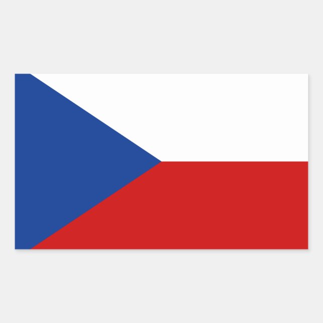Czech Republic Flag Rechteckiger Aufkleber (Vorderseite)