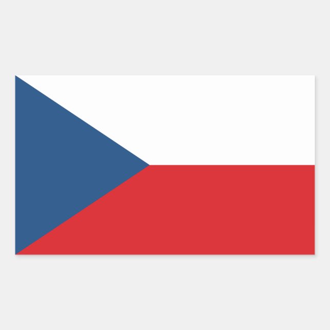 Czech Republic Flag Rechteckiger Aufkleber (Vorderseite)