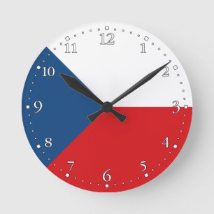Czech Republic Flag Runde Wanduhr