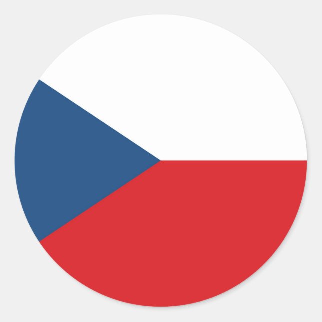 Czech Republic Flag Runder Aufkleber (Vorderseite)