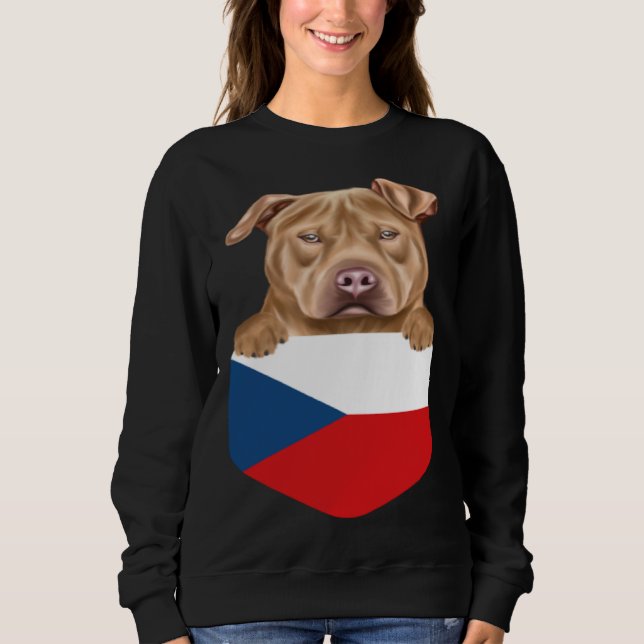 Czech Republic Flag Usa Staffordshire Terrier Dog  Sweatshirt (Vorderseite)
