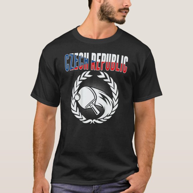 Czech Republic Ping Pong  Czech Table Tennis Suppo T-Shirt (Vorderseite)