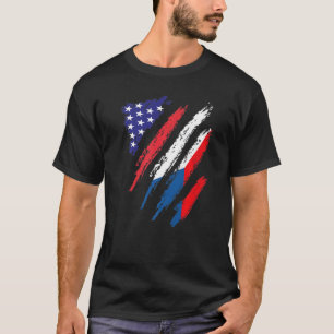 Czechia American Ground Flag USA Patriot Heritage T-Shirt