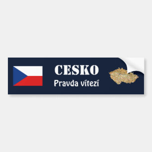 Czechia Flagge + Karten-Autoaufkleber Autoaufkleber