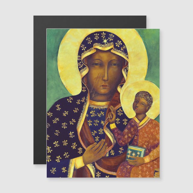Czestochowa Black Madonna Icon Polen Magnetkarte (Vorne/Hinten)