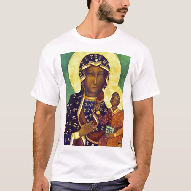 Czestochowa Black Madonna Icon Polen T-Shirt (Vorderseite)