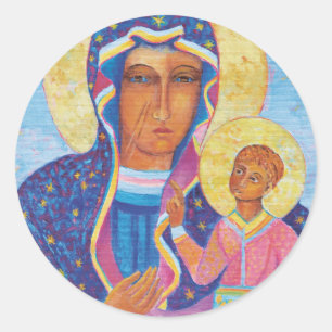 Czestochowa Black Madonna Polen Runder Aufkleber