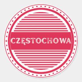 Czestochowa City Pride Emblem – Polish Identity Runder Aufkleber