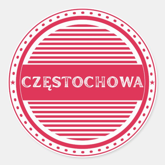 Czestochowa City Pride Emblem – Polish Identity Runder Aufkleber (Vorderseite)