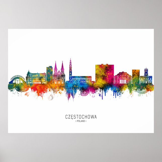 Częstochowa Polen Skyline Poster (Vorne)