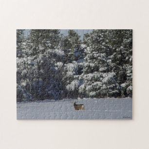 D17 Mule Deer in Snow Puzzle
