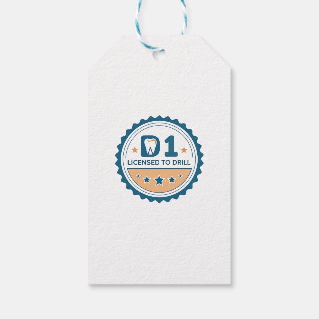 D1 bis DDS Zahnmedizinstudenten-Aufkleber Geschenkanhänger (Rückseite)