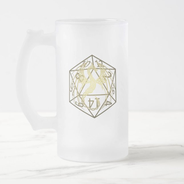 D20 Celtic Dragon DND Mattierte Tasse (Links)
