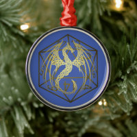 D20 Celtic Dragon DND Ornament