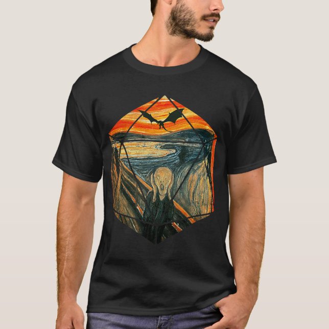 D20 Das Scream D20 T-Shirt D20 Dice T-Shirt Dragon (Vorderseite)