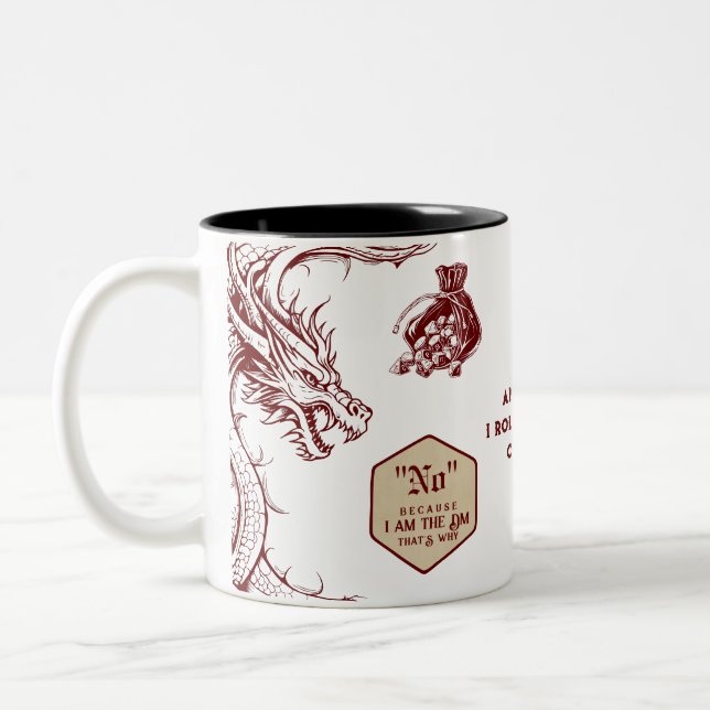 D20 Dice Celtic Dragon DND RPG DM Gamer Gift Zweifarbige Tasse (Links)