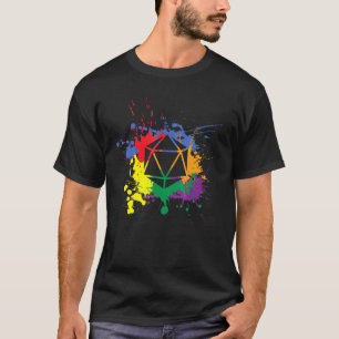 D20 Dice Lgbtq Unity Pride Geek Rainbow Roleplayin T-Shirt