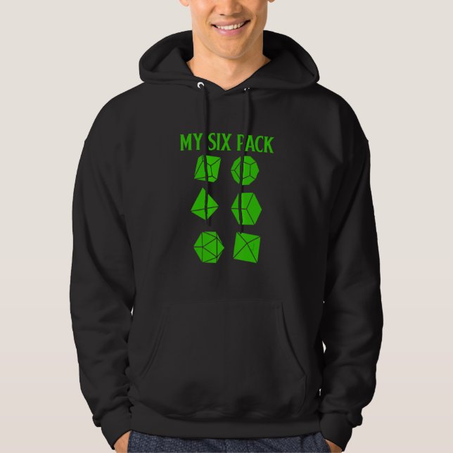 D20 Dice Rpg Dragons Gamer Karo Out My Six Pack D Hoodie (Vorderseite)