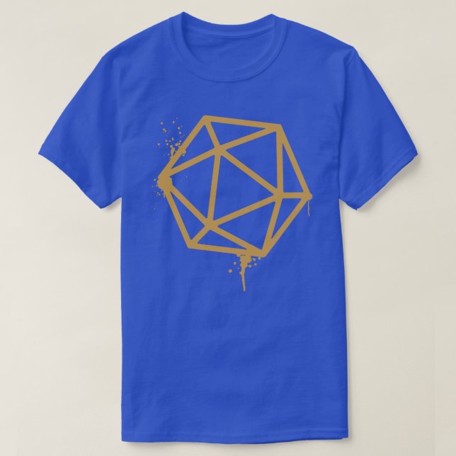 D20 Dice Spray Paint Bronze T-Shirt (Design vorne)