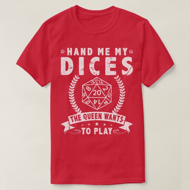 D20 Dice Tabletop RollenspielGamer T-Shirt (Design vorne)