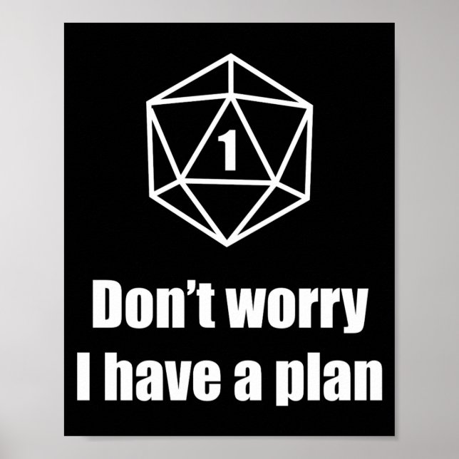 D20 Fail Dont Worry I Have A Plan  Poster (Vorne)