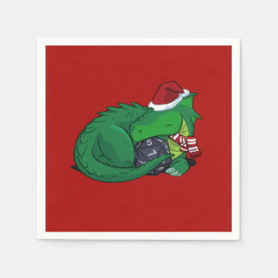 D20 Green Dragon - Holiday Edition Serviette