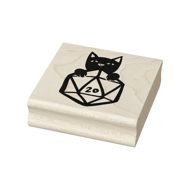 D20 Katze Gummistempel (Stempel)