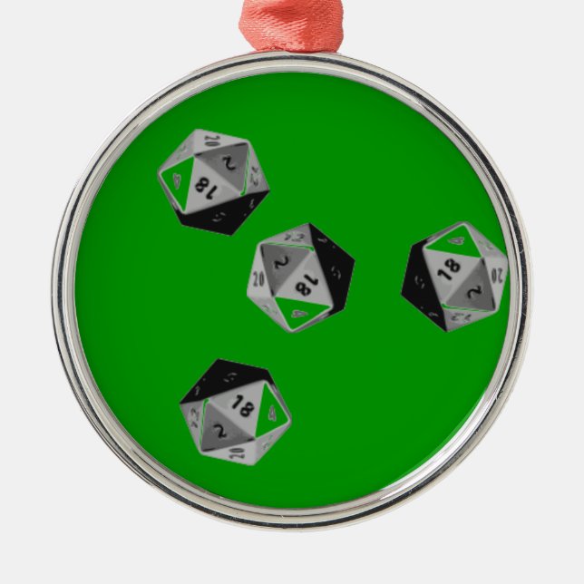 D20-Ornament Ornament Aus Metall (Vorne)