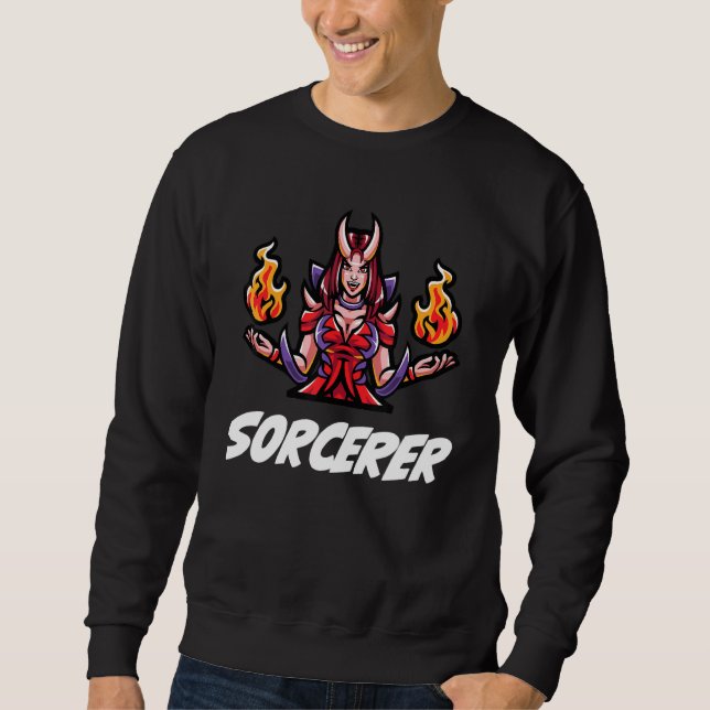 D20 Rpg Drachen Tisch Dungeon Klasse Zauberer Sweatshirt (Vorderseite)