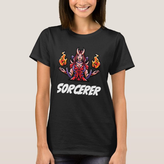 D20 Rpg Dragons Tabletop Dungeon Class Sorcerer T-Shirt (Vorderseite)