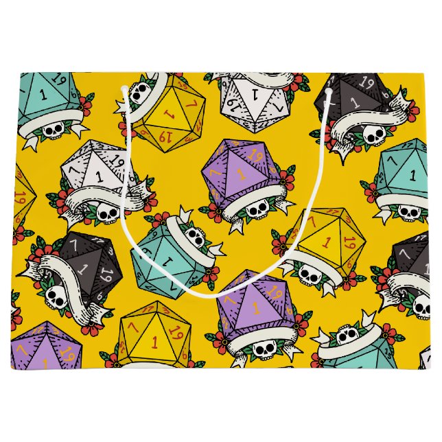 D20-Set-Muster Große Geschenktüte (Vorderseite)