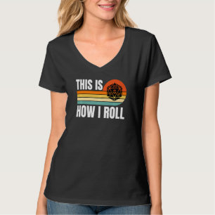 D20 Wie Roll Funny Rpg Tabletop Gamer Dice Retro T-Shirt