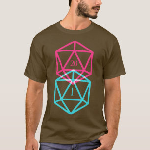 D20-Würfel Kritischer Misserfolg und Natürlich 20 T-Shirt
