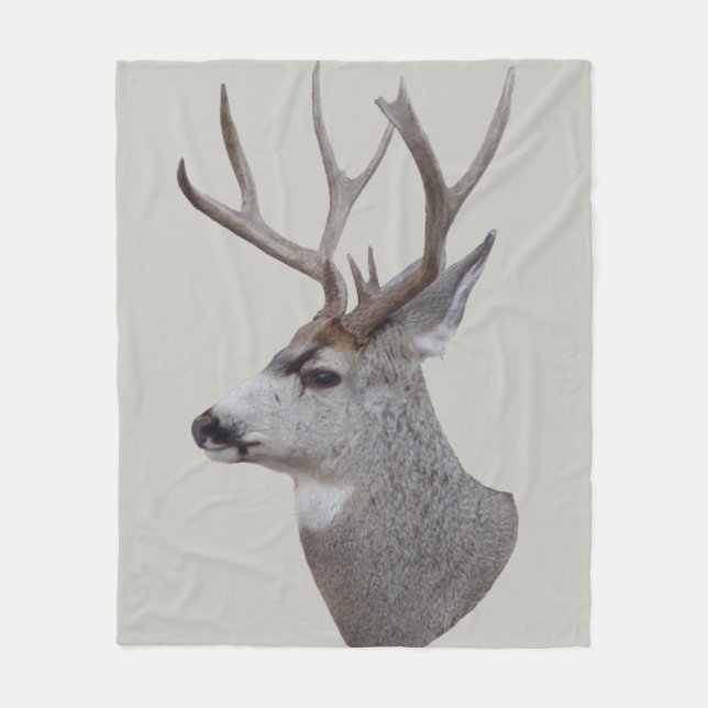 D27 Mule Deer Buck Head Fleecedecke (Vorderseite)