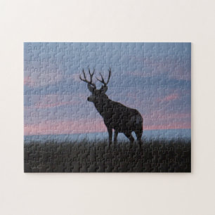 D3 Maultierhirsch Sonnenaufgang Bock Puzzle