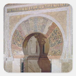 d4: Mezquita: Eingang zum Mihrab, c.786 Quadratischer Aufkleber