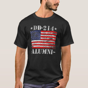 D-214 Alumni Military Veteran American Flag Patri T-Shirt