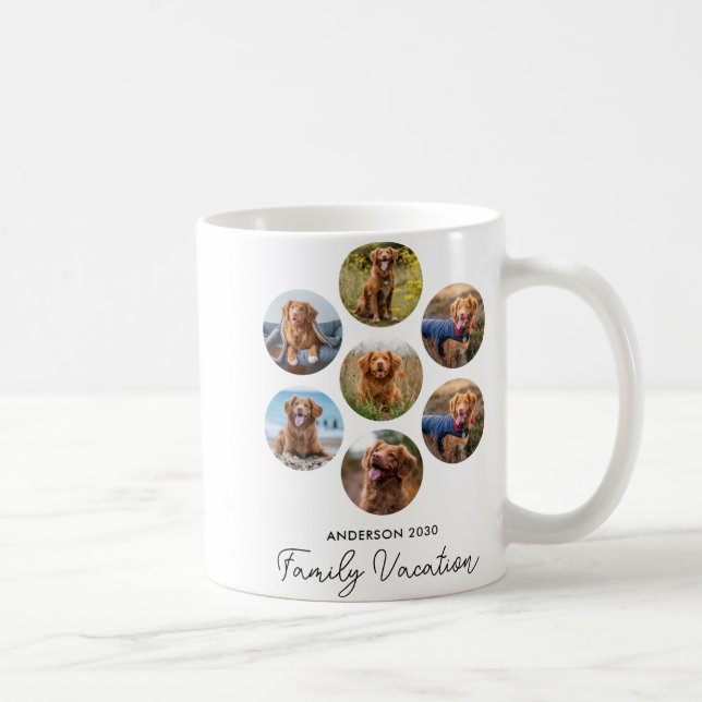 D 7 Photo Collage Family Vacation  Kaffeetasse (Rechts)